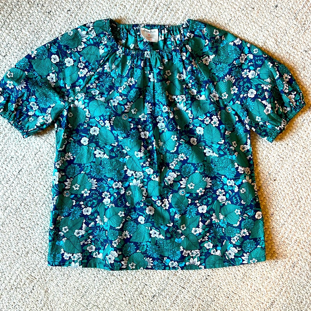 Girls crew cuts floral top, size M (8-9)